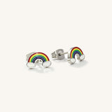 Kids Rainbow & Cloud Stud Hypoallergenic Earrings