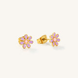Colourful Flower Hypoallergenic Earrings