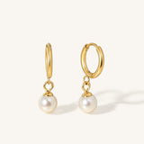 Pearl Huggie Hypoallergenic Earrings