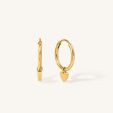 Mini Heart Huggie Hypoallergenic Hoop Earrings