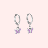 Butterfly Charm Hoop Hypoallergenic Earrings