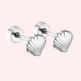 Shell Hypoallergenic Flat Back Stud Earring
