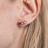 Kids Heart Climber Flat Back Hypoallergenic Earrings