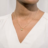 Peridot Bezel Set Hypoallergenic Necklace - August