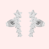 CZ Star Ear Climber Hypoallergenic Earrings