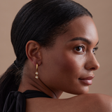 Double Bezel Drop Earrings