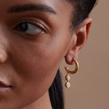 Double Bezel Drop Earrings
