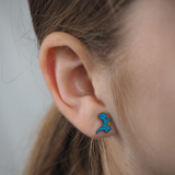 Blue Dinosaur Stud Hypoallergenic Earrings