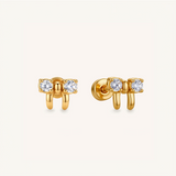 Crystal Bow Flat Back Earrings