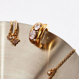 Floating Solitaire Double Hoop Earrings