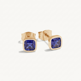 Cushion Birthstone Stud Earrings