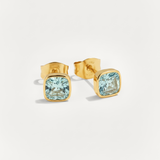Cushion Birthstone Stud Earrings