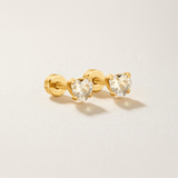 Love Heart Cubic Zirconia Flat Back Earrings