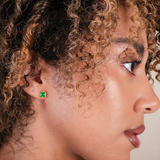 Cushion Birthstone Stud Earrings