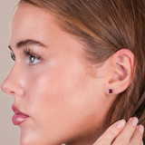 Cushion Birthstone Stud Earrings