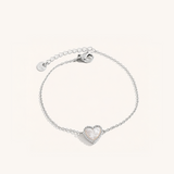 Beaded Shimmer Heart Bracelet