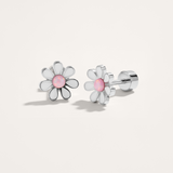 Colourful Flower Hypoallergenic Flat Back Stud Earrings