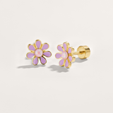 Colourful Flower Hypoallergenic Flat Back Stud Earrings