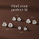 love heart cubic zirconia hypoallergenic earrings in silver on white background