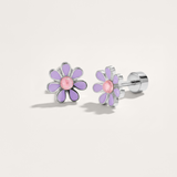 Colourful Flower Hypoallergenic Flat Back Stud Earrings