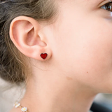 Kids Love Heart Flat Back Earrings