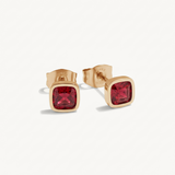 Cushion Birthstone Stud Earrings