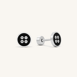 Midnight Button Flat Back Earrings