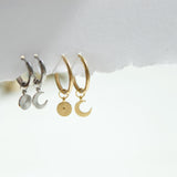 Textured Sun and Moon Hypoallergenic Charms