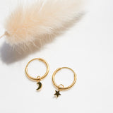 Star and Moon Hypoallergenic Charms