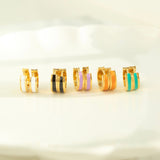 Coloured Enamel Hypoallergenic Huggie