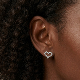 Pavé Heart Flat Back Earrings