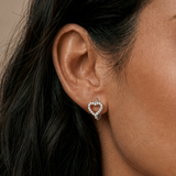 Pavé Heart Huggie Earrings