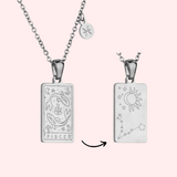 Pisces Zodiac Tarot Card Necklace