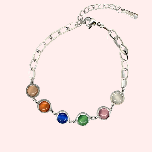 Rainbow Gemstone Hypoallergenic Bracelet