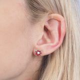Colourful Flower Hypoallergenic Flat Back Stud Earring