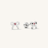 Pink Sparkle Bow Flat Back Earrings