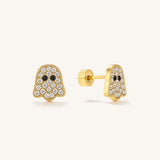 Glittering Ghost Flat Back Earrings