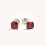 Cushion Birthstone Stud Earrings