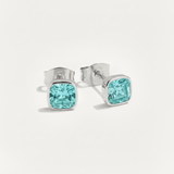 Cushion Birthstone Stud Earrings
