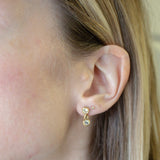 Double Bezel Set Drop Hypoallergenic Earring