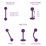 Titanium Internally Threaded Gem Labret with Marquise Crystal Dangle