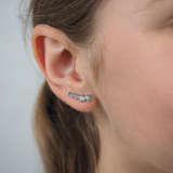 CZ Star Ear Climber Hypoallergenic Earrings