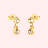 Double Bezel Set Drop Hypoallergenic Earring