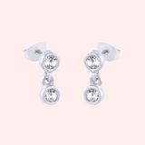 Double Bezel Set Drop Hypoallergenic Earring