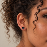 Midnight Cat Flat Back Earrings