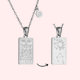 Libra Zodiac Tarot Card Necklace