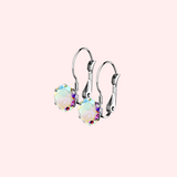 Prong Set Round CZ Lever Back Hypoallergenic Earrings