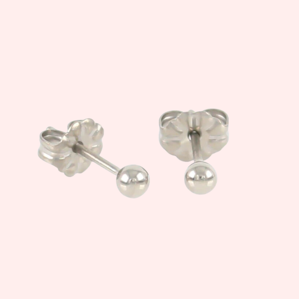Titanium ball earrings deals