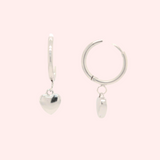 Heart Huggie Hypoallergenic Hoop Earrings
