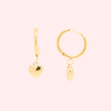 Heart Huggie Hypoallergenic Hoop Earrings